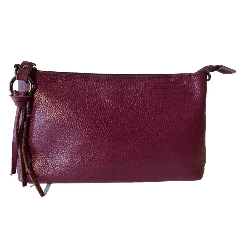Lecxci Genuine Leather Magenta Purple Small Clutch